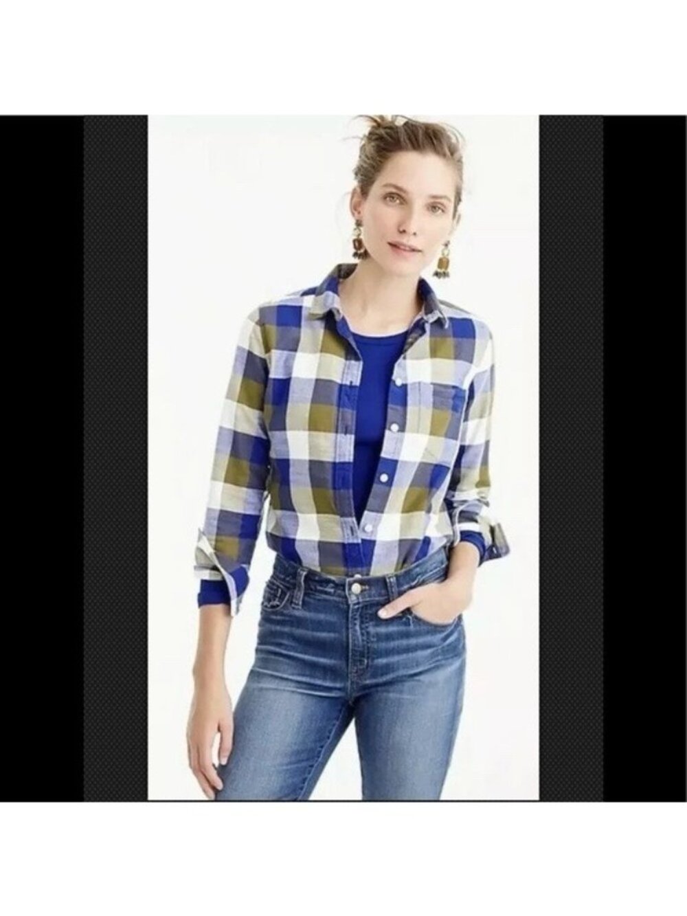 NWT J. Crew Moss Buffalo Plaid Button Down 8